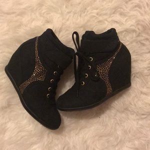 Black Sneaker Wedges